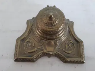 art nouveau messing inktpot inktstel  Frankrijk