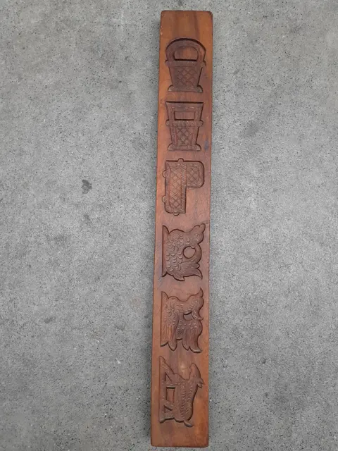 Antieke speculaasplank - koekplank dieren en kinderwagen
