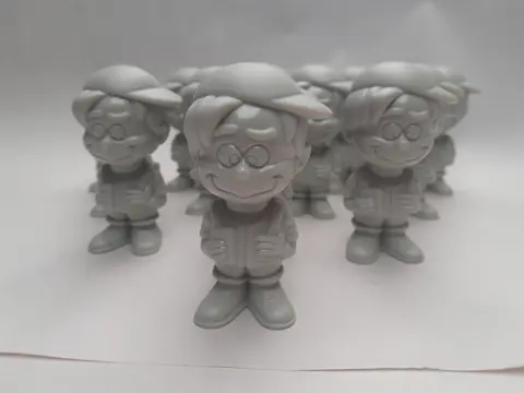 Lot of 13 School Kid Boys Figures Small Plastic Gray Boy Cute Figure Toy Collect