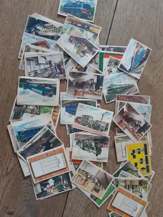 70 vintage spoorwegen plaatjes - Nederlands - jaren 50 - crafting
