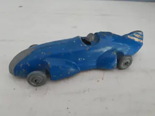vintage toy race car - aluminum - 1950s