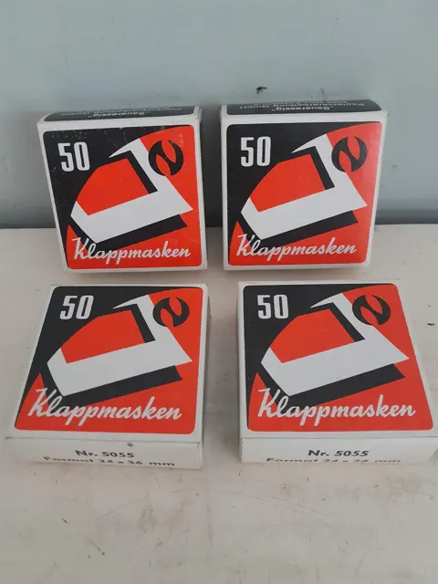 Klappmasken 50 Double Masks Projector Paper Slides Frames Nr 5055 24x36mm - set of 4 boxes