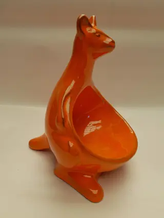 Pan Goebel Keramik orange Kangaroo - Mid Century Modern West Germany