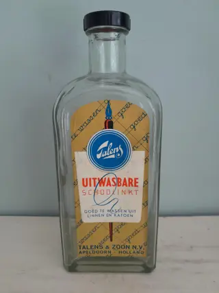 Vintage fles Talens inkt - schoolinkt - 1 liter