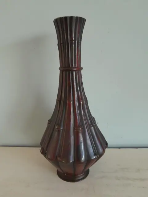 antique bronze faux bamboo vase - China