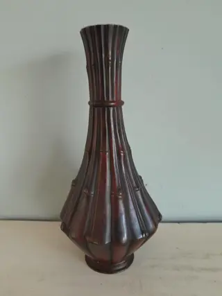 antique bronze faux bamboo vase - China