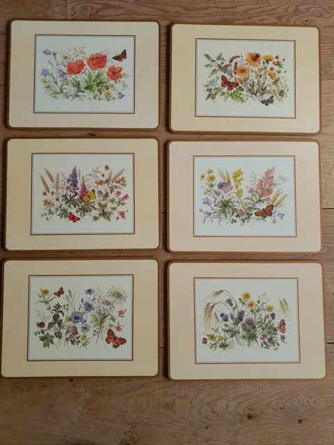 Vintage Field Flowers placemats - Pimpernel - acrylic - set of 6