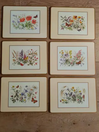 Vintage Field Flowers placemats - Pimpernel - acrylic - set of 6