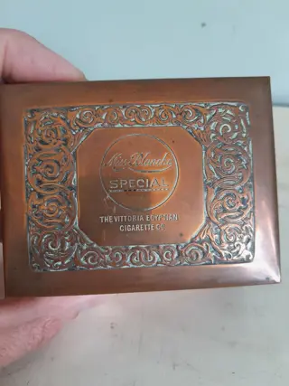 vintage Miss Blanche Special copper cigarette case