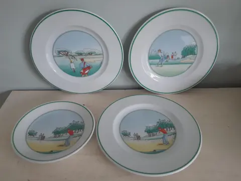 vintage bord golf decoratie - Apilco - golf cadeau - Frankrijk - set van 4