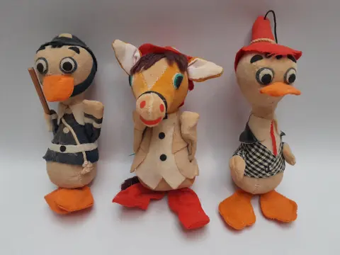 vintage ducks and horse figures - Lenci style - set of 3