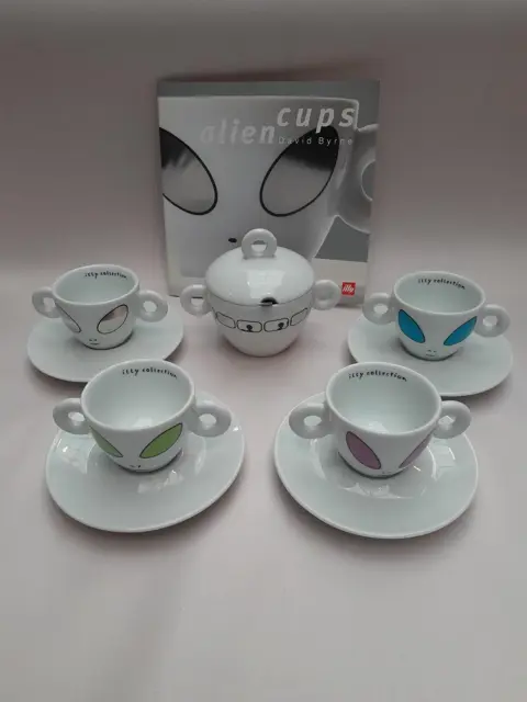 Illy Alien art collection 2001 espresso cups - David Byrne
