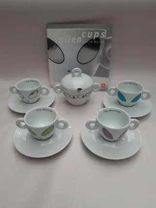 Illy Alien art collection 2001 espresso cups - David Byrne