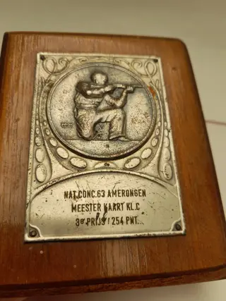 vintage Dutch shooting trophy 1963 - 3rd place