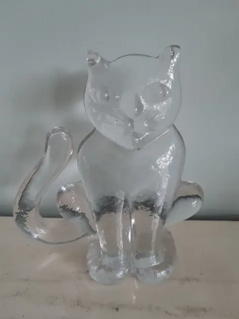 Kosta Boda Bertil Vallien Zoo Series Art Glass Cat Figurine