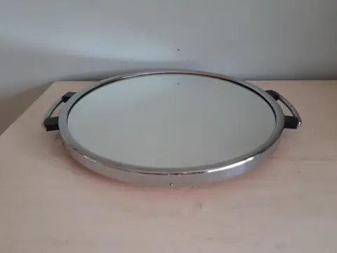 Vintage art deco mirror chrome serving tray