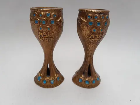 Vintage Israel Brass Candlestick - set of 2