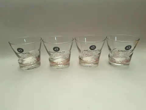 4 Vintage Licor 43 Orochata glasses