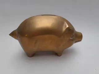 Vintage brass pig money bank