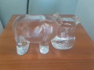 Kosta Boda Bertil Vallien Zoo Series Art Glass Hippo Figurine