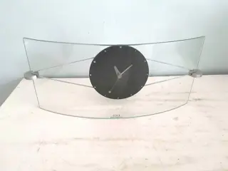 Sessa Stand Clock - Designed by Takashi Kato- glass frame