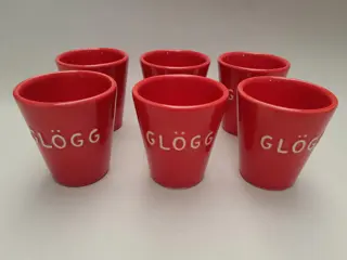 Rode Glögg bekers - set van 6 - Zweden