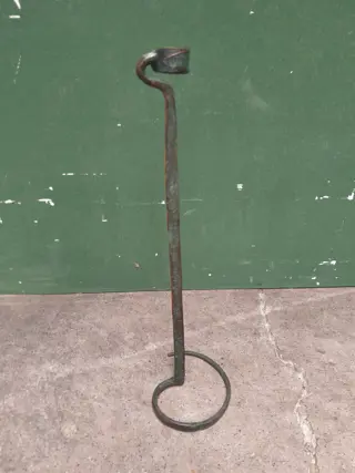 Vintage Lance Cloutier candle holder 1980s, 80s, Brutalist, hand forged, wrought iron