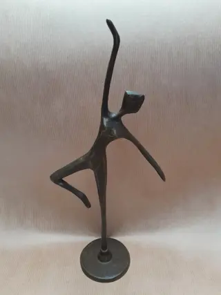 Vintage messing ballerina beeldje