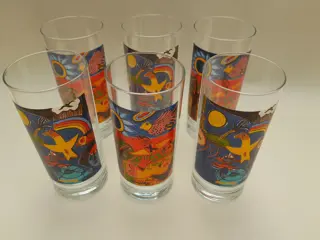 Corneille glazen - kunst glazen - kunst decor - longdrink glazen - set van 6