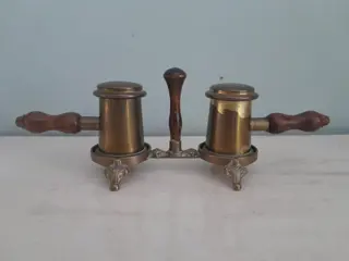 vintage peper en zout stel - messing