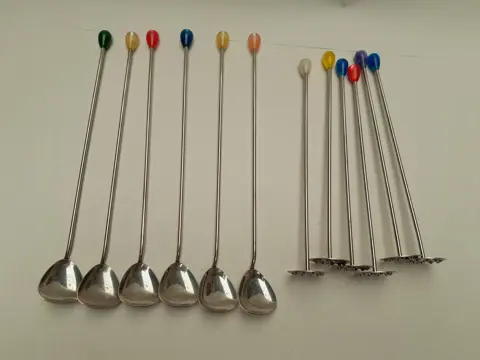Cocktailroerders drankjes Champagne Roerstaafjes Sticks Set van 12 zilverkleurige Lepels Bar Gereedschap Bar Winkelwagen Accessoires Barman