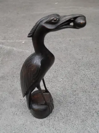 Art Deco houten vogel - Balinees houtsnijwerk