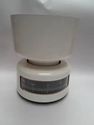 Vintage ronde keukenweegschaal - jaren 80 - wit - weegschaal