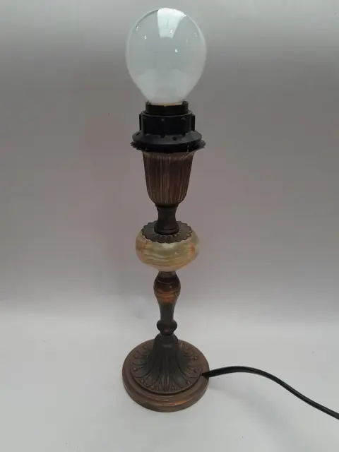 vintage messing en marmer  lampvoet - tafellamp