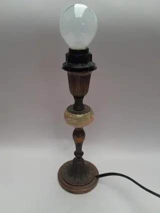 vintage messing en marmer  lampvoet - tafellamp
