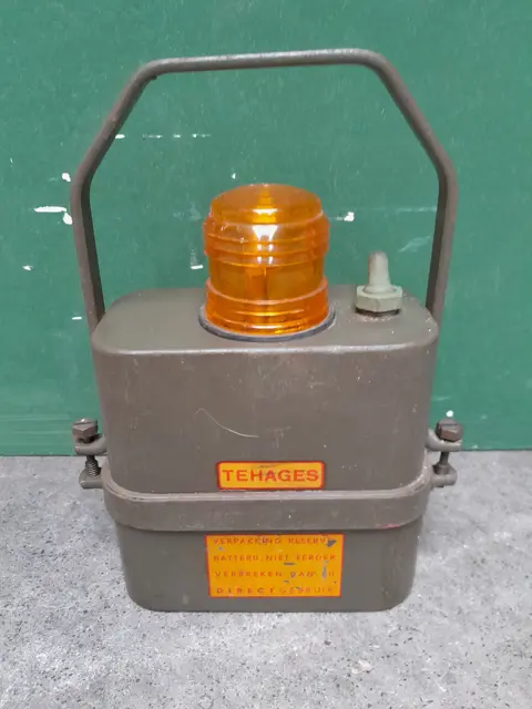 vintage gevarenlamp Nederlands leger - Tehages - 70s