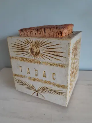 Vintage Robert Capron ceramic tabacco box - Vallauris