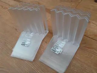 10 x vintage Ikea Bokis Bookends Zig Zag Clear Plastic Designed by Hagberg