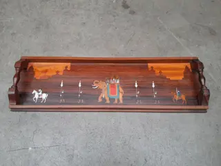Anglo-Raj-Indian Inlaid Elephant ceremonial - Hardwood tray panel