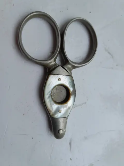 Vintage antique mother of pearl cigarette cigar cutter