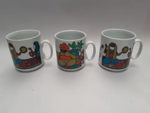 Villeroy & Boch bekers 1001 Nacht Van Nelle Arabische nachten 70s - set van 3