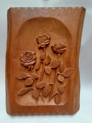 Vintage rose woodcarving