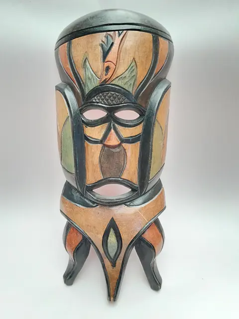 Vintage Afrikaanse kunst houten masker handgesneden