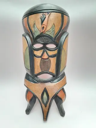 Vintage Afrikaanse kunst houten masker handgesneden