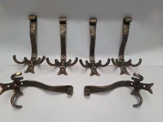 vintage brutalist kapstokhaken - set van 6