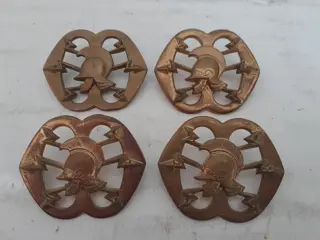 Netherlands Dutch Army Signal Corps cap badge brass vintage - set of 4