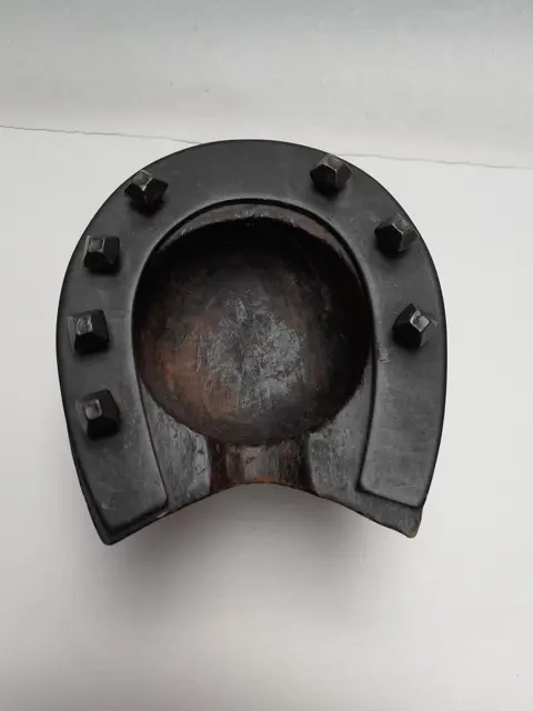 Vintage houten hoefijzer asbak 1930s