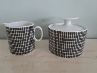 Vintage Thomas 700 Medaillon Onyx set melk en suiker