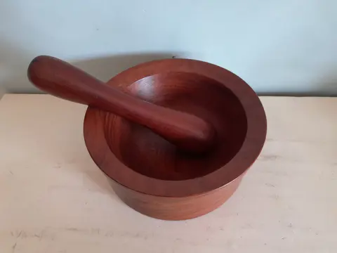 Danish teak pestlar and mortar - mid century