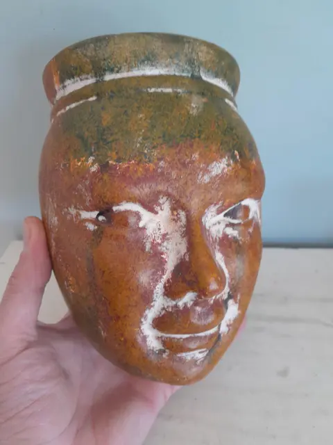 Vintage ceramic face pot - head